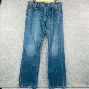 Petrol Mens Blue Seth Regular Tapered Fit Ligth Wash Faded‎ Jeans Size 34x34